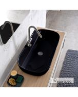 ΝΙΠΤΗΡΑΣ GLAM76/R 76x38 (1 οπή) SCARABEO ARDESIA (BLACK MATT) 1801-401