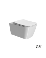 Λεκάνη Κρεμαστή Nubes/55 Swirlflush με κάλυμμα Slim Soft Close MS96C, GSI White 961500C-300