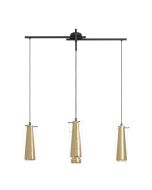 Κρεμαστό Φωτιστικό Τετράφωτο 90,52xH110cm 4xE27 Μαύρο-Χρυσαφί-Γυαλί Eglo Pinto Gold 97653