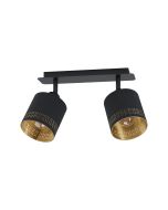 Φωτιστικό Σποτ Δίφωτο 33,50 εκ. Ø12 εκ. 2*Ε27 Μαύρο -Χρυσό Eglo Esteperra 99277