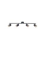 ΣΠΟΤ ΜΕΤΑΛΛΟ 4ΦΩΤΟ 4XGU10 Max 7W 790X165mm ΜΑΥΡΟ ARTE ILLUMINA OLYMP Eurolamp 145-25223