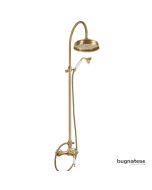 Μπαταρία Ντουζιέρας με Κεφαλή και Κολώνα ρυθμιζόμενου ύψους Oxford Bugnatese Bronze CD6336-220
