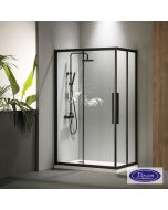 Καμπίνα ντουζιέρας Γωνιακής Εισόδου Corner Entry 120x90 (117-119 x 87-89 εκ.), Devon Flow Clean Glass Black Matt CF12090C-400