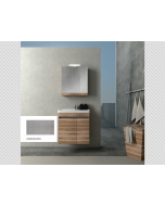 Σετ Έπιπλο Μπάνιου Βάση Π60xΥ60xΒ38 εκ.MDF Μελαμίνη Cemento,Νιπτήρας-Καθρέπτης-Φωτιστικό Savvopoulos Luxury City 001