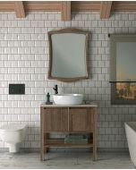 Έπιπλο Μπάνιου Μ101xB50xY70cm Βάση-Πάγκος-Νιπτήρας-Καθρέπτης, Μασίφ Ξύλο Πεύκου Μόκα Savvopoulos Country 01