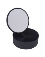 Κουτί Αποθήκευσης PP με Καθρέπτη Φ15x5.5cm Black-3C MRShome DF-0060001