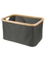 Καλάθι Αποθήκευσης Polyester με Bamboo 45x30x24.5cm Deep Grey MRShome  DF-0072000