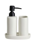 Σετ Μπάνιου Stoneware 3 Τεμαχίων White MRShome DF-0094001