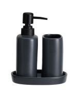 Σετ Μπάνιου Stoneware 3 Τεμαχίων Black 6U MRShome DF-0094004