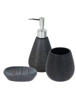 Σετ Μπάνιου 3 Τεμαχίων από Δολομίτη Anthracite MRShome DF-0099002