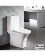 Λεκάνη Χαμηλής Πίεσης Πισωστόμια DELIA/65 Rimless με κάλυμμα Slim Soft Close 9500SC, Bianco Ceramica White DL12000SC-300