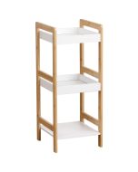 Ραφιέρα 3 θέσεων Bamboo/MDF Μπεζ/Λευκό 33x33x80cm MRShome DS-1146000