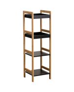 Ραφιέρα 4 θέσεων Bamboo/MDF Μπεζ/Μαύρη 34x33x110cm MRShome DS-1147000