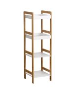 Ραφιέρα 4 θέσεων Bamboo/MDF Μπεζ/Λευκή 34x33x110cm MRShome DS-1148000
