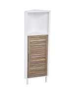 Έπιπλο Γωνιακό MDF/Βελανιδιά με 1 Ράφι και 1 Ντουλάπι με Ράφι στο Εσωτερικό Καφέ/Λευκό 30x30x118cm MRShome DS-1169000