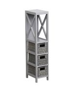 Έπιπλο MDF με 1 Ράφι και 3 Συρτάρια Γκρι 17x24x82cm MRShome DS-1221000