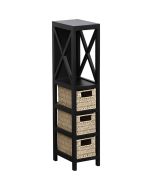 Έπιπλο MDF με 1 Ράφι και 3 Συρτάρια Μαύρο 17x24x82cm MRShome DS-1233000