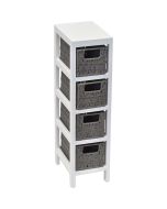 Συρταριέρα με 4 Συρτάρια MDF Γκρι/Λευκή 17x24x65cm MRShome DS-1296000