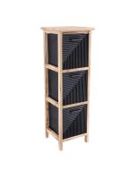 Συρταριέρα MDF με 3 Συρτάρια Φυσική/Μαύρη 25x25x77cm MRShome DS-1308000