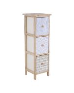Συρταριέρα MDF με 3 Συρτάρια 25x25x77cm Φυσική με Σχέδια MRShome DS-1309000