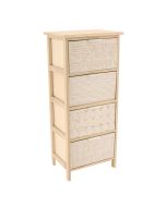 Συρταριέρα MDF με 4 Συρτάρια 37.5x27.5x86cm Μπεζ με Σχέδια MRShome  DS-1398000