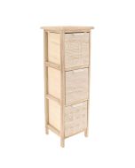 Συρταριέρα MDF με 3 Συρτάρια 25x25x77cm Μπεζ με Σχέδια MRShome DS-1399000