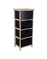 Έπιπλο MDF με 1 Ράφι και 3 Συρτάρια 37.5x27.5x86cm Μαύρο MRShome DS-2215000