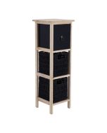 Συρταριέρα MDF με 3 Συρτάρια 25x25x77cm Φυσική/Μαύρη MRShome DS-2219000