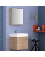 Orabella Amabile 60 - Κρεμαστό Έπιπλο Μπάνιου με πορσελάνινο νιπτήρα Tecla και καθρέπτη ντουλάπι F60162-70143-70104-60162