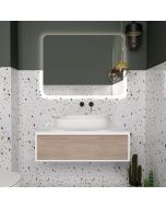 Orabella Drawer 100 - Κρεμαστό Έπιπλο Μπάνιου με μαύρη ματ επικάλυψηκαι και βάση με συρτάρι από MDF super matt λευκό ή μαύρο (χωρίς καθρέπτη και νιπτήρα) F70204-70204,W-100