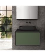 Orabella Drawer 80 deep - Κρεμαστό Έπιπλο Μπάνιου με λευκή ματ επικάλυψηκαι και βάση με συρτάρι από μελαμίνη δικής σας επιλογής σε αποχρώσεις ξύλου (χωρίς καθρέπτη και νιπτήρα) F70228-70228,W-80