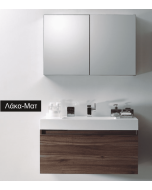 Έπιπλο Μπάνιου ECO-100 Βάση-Νιπτήρας 100 εκ. Χρώμα Μαύρη Λάκα FT21.100.019PBM