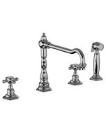 Horus Julia Victoria Julia Victoria Classic Collection - 3-hole Kitchen Mixer with Deck Side Handspray / No Waste - Chrome 01.124-CH