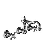 Horus Julia Victoria Julia Victoria Classic Collection - Wall Mounted 3 Hole Basin Set for Splashback - Polished Nickel 01.272-NB