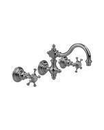 Horus Anthea Classic Collection - Wall Mounted 3 Hole Basin Set for Splashback - Polished Nickel 06.272-NB