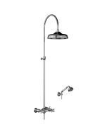 Horus Montmartre Classic Collection - Complete Wall Shower Mixer Centers 175 ± 30 Mm, Showerhead Ø 220 Mm - Polished Nickel 07.544-NB