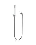 Horus Echo Equinox316 Collection - Wall Union Shower Set with Solidbrass Handshower, Wall Hook, Design Flexible Hose on Swivel Nut - Chrome 43.590-CH