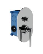 Horus Minoé Contemporary Collection - Concealed Wall Mounted Manual Mixing Shower Valve with Diverter - Metal Gun 47.701-CF