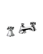 Horus Ascott Classic Collection - 3 Hole Basin Set Small Spout with Pop-up Waste, Flexible Hoses - Polished Nickel 62.260-NB