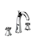 Horus Ascott Classic Collection - 3 Hole Basin Set High Spout with Pop-up Waste, Flexible Hoses. - Polished Nickel 62.261-NB