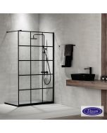 Διαχωριστικό κρύσταλλο ντουζιέρας IWIS Walk-in 70 ρυθμιζόμενo από 67 έως 69εκ., Devon Clean Glass Decor Black Matt IW70DC-400