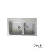 Νεροχύτης Συνθετικός Ένθετος 83x50cm 2 γούρνες για ερμάριο 80 εκ.Platinum Duralit KZ200-430