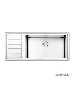 Νεροχύτης Κουζίνας Ανοξείδωτος Linear plus 116x50 Αpell Inox Λείο left LNP1161L-110