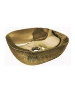 Νιπτήρας Κεραμικός Ετιτραπέζιος 42,5*42,5*14,5 εκ. Χρυσό εσωτερικά Χρυσό Κροκοδειλέ εξωτερικά Domistyle Luxury R1301B