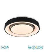 Φωτιστικό Πλαφόν Οροφής Ø38xH7cm Μαύρο Μαύρο Ματ-Λευκό Led 20w 2400lm 3000-6000K Εφαρμογή Trio Lighting RL Mona R65041032