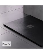 Ντουζιέρα Cast Marble (Χυτό μάρμαρο) με Βαλβίδα Slate 140x80 Sirene Black Matt S14080-401