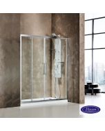 Συρόμενη διπλή πόρτα καμπίνας ντουζιέρας Primus Plus 160 ύψους 195εκ.  ρυθμιζόμενη από 157 έως 161εκ. Devon Clean Glass Chrome SL2T160C-100