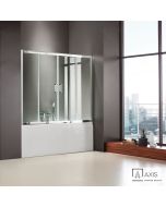 Συρόμενη διπλή πόρτα καμπίνας μπανιέρας AXIS 180 ύψους 140εκ.  ρυθμιζόμενη από 177 έως 181εκ. Clear Chrome SLB2X180T-100