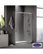 Συρόμενη πόρτα καμπίνας ντουζιέρας Flow 150 ύψους 195εκ.  ρυθμιζόμενη από 147 έως 151εκ. Devon Clean Glass Chrome SLF150C-100