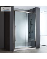 Συρόμενη πόρτα καμπίνας ντουζιέρας Noxx 140 ύψους 200εκ.  ρυθμιζόμενη από 137 έως 139εκ. Devon Clean Glass AISI304 PVD Black Brushed SLN140C-411